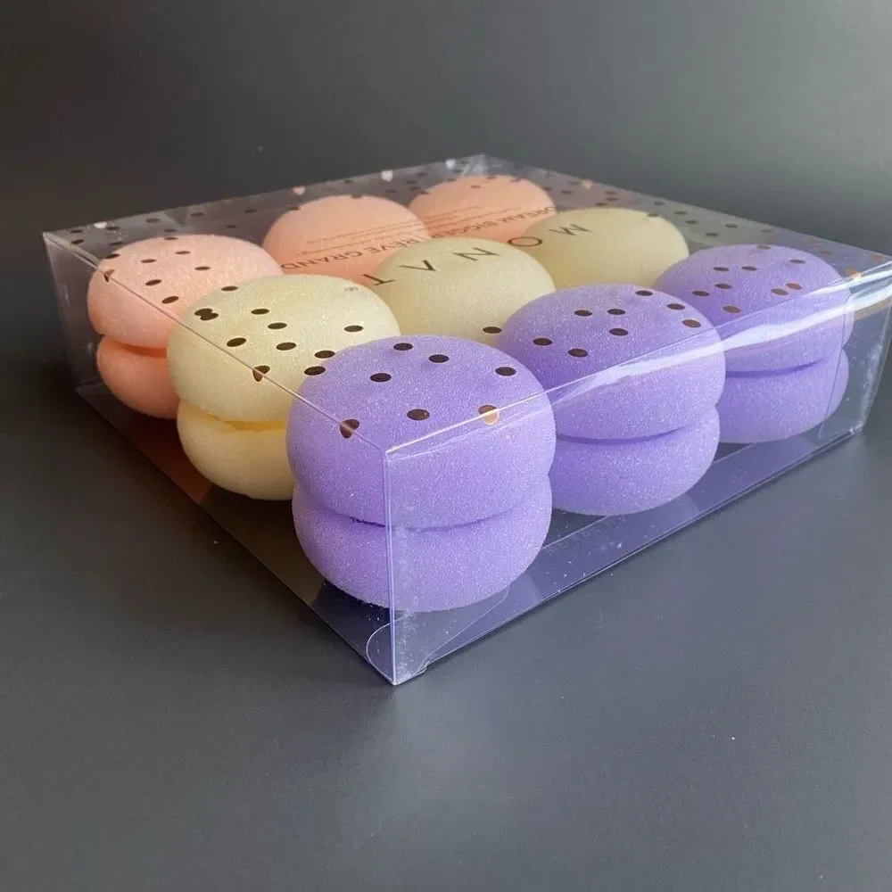 Monat Dream Bigger Macaron Sleep In Foam Rollers Sponge NWT Purple Yellow Pink